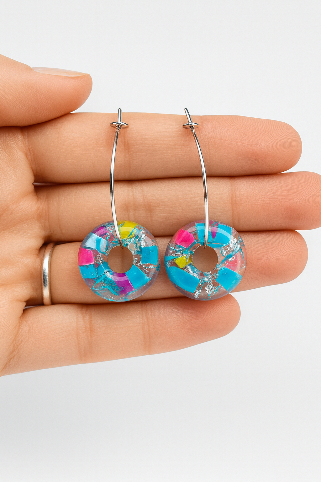 Beach Cleaned - Silver Doughnut Hoops