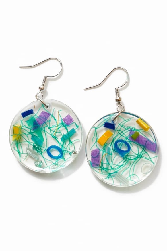 Beach-Cleaned Circle Dangle Earrings | Handmade Sustainable Jewellery