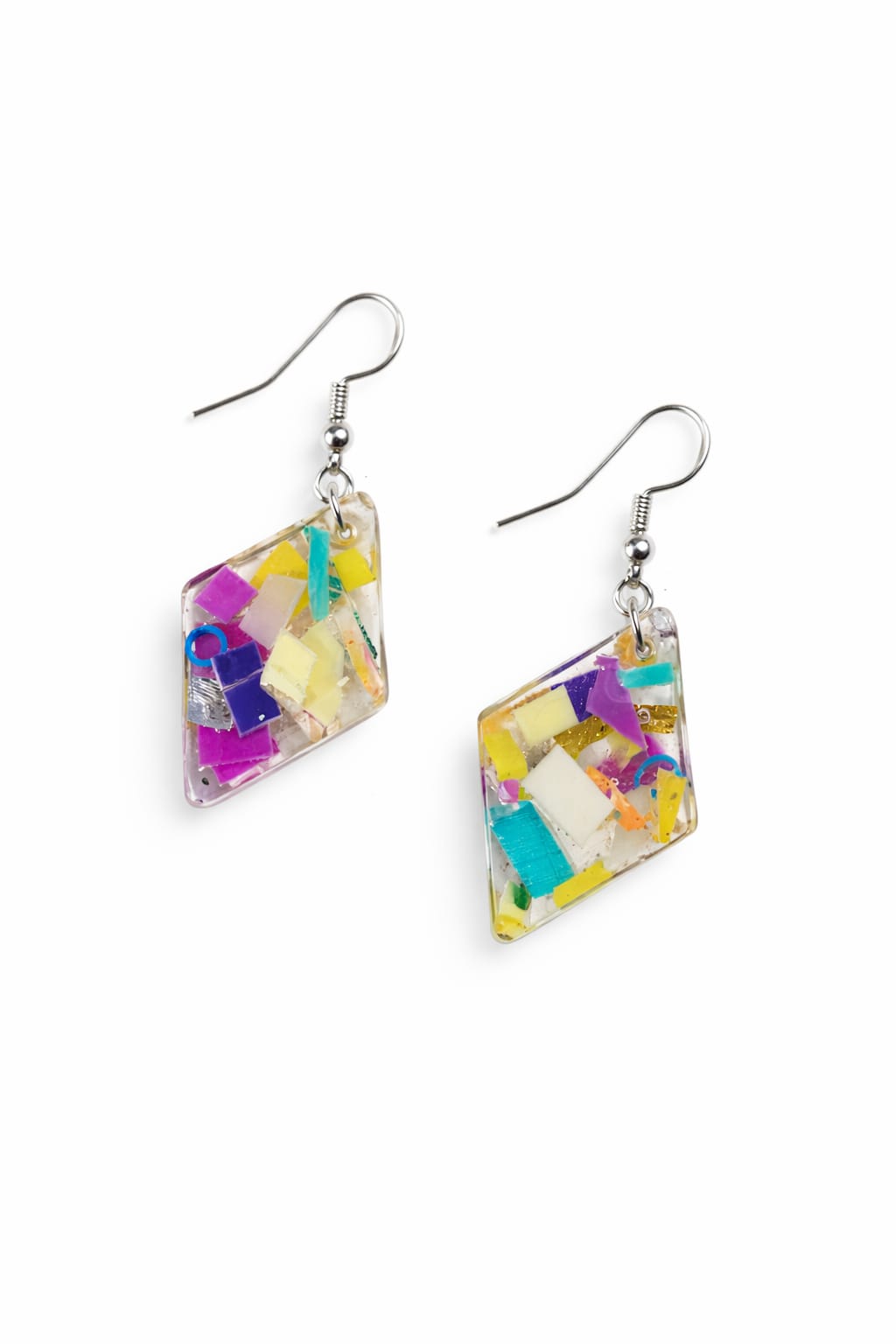 Beach-Cleaned Diamond Dangle Earrings | Handmade Sustainable Jewellery
