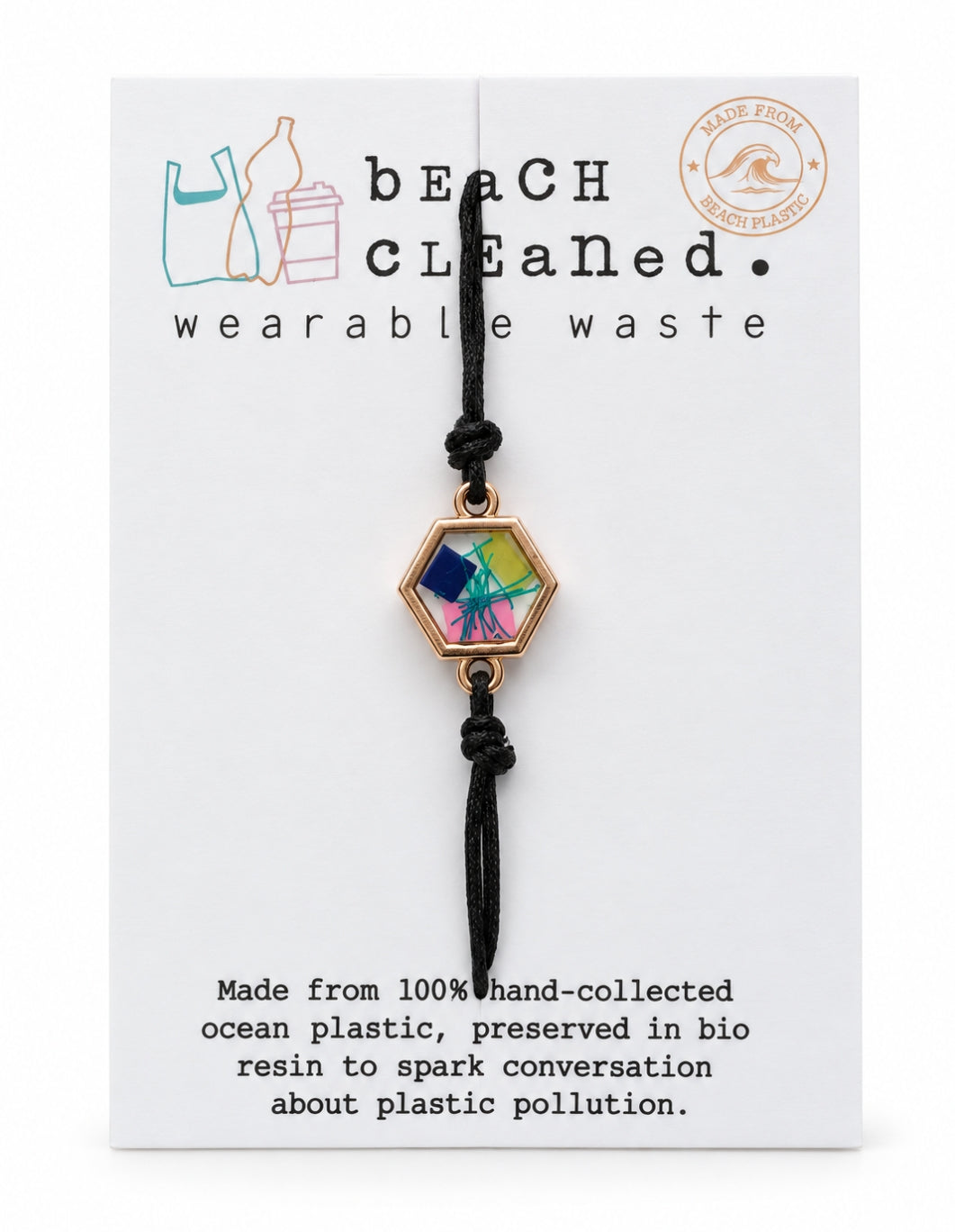 Beach-Cleaned Hex Friendship Bracelet | Handmade Sustainable Jewellery