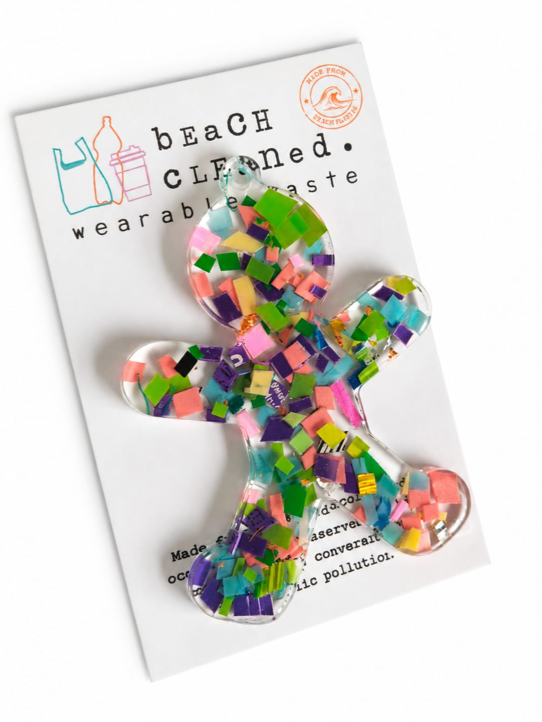 Beach-Cleaned Gingerbread Man Christmas Tree Decoration | Handmade Sustainable Decoration (Copy)