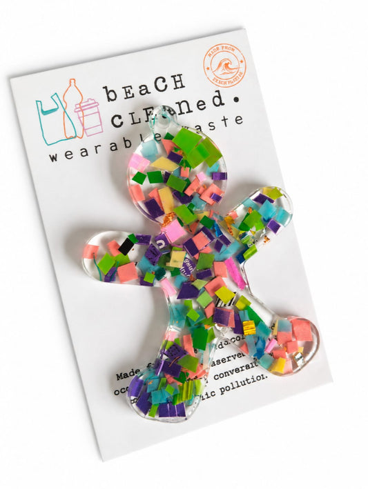 Beach-Cleaned Gingerbread Man Christmas Tree Decoration | Handmade Sustainable Decoration (Copy)