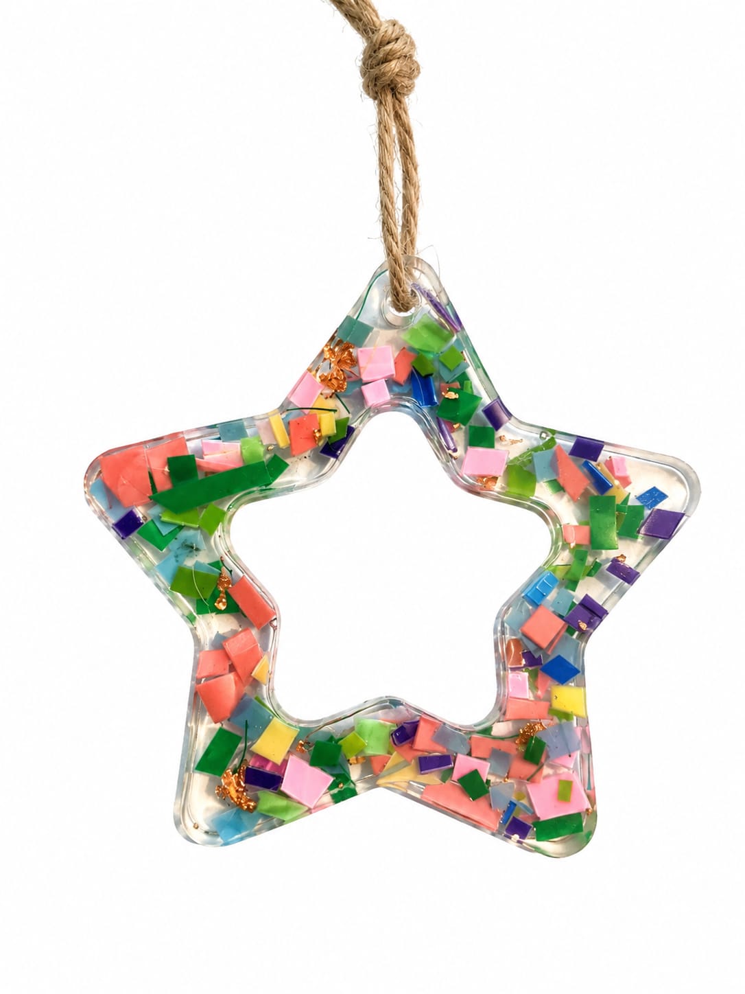 Beach-Cleaned Hollow Star Tree Decoration| Handmade Sustainable Decoration
