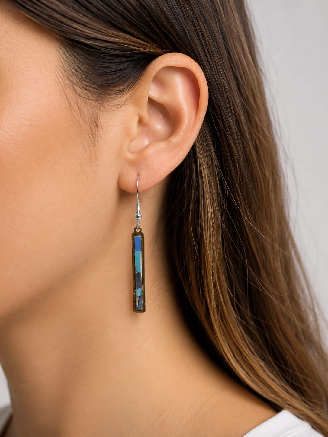 Beach-Cleaned Drop Bar Earrings | Contemporary Sustainable Jewellery