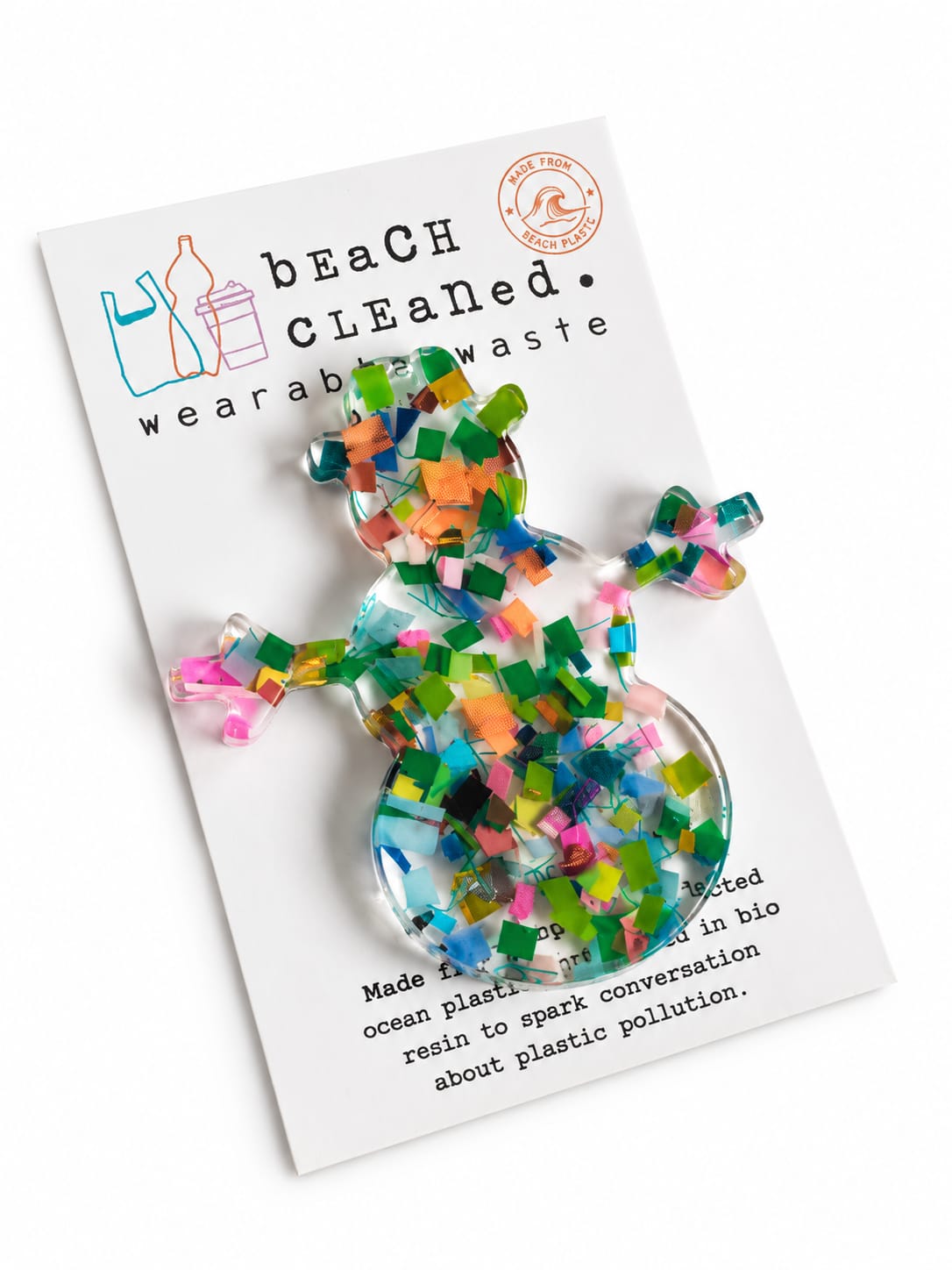 Beach-Cleaned Snowman Christmas Tree Decoration | Handmade Sustainable Decoration