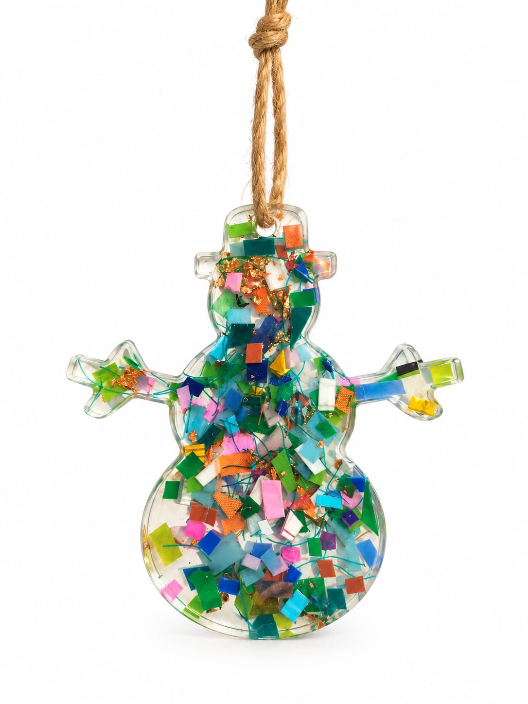 Beach-Cleaned Snowman Christmas Tree Decoration | Handmade Sustainable Decoration