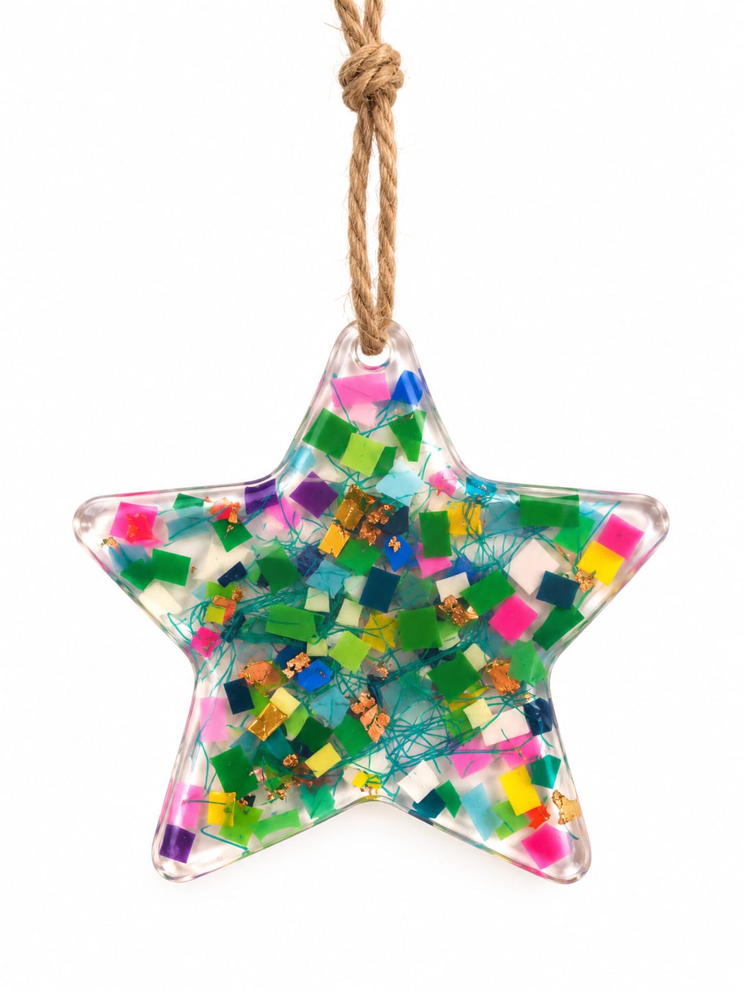 Beach-Cleaned Solid Star Tree Decoration| Handmade Sustainable Decoration