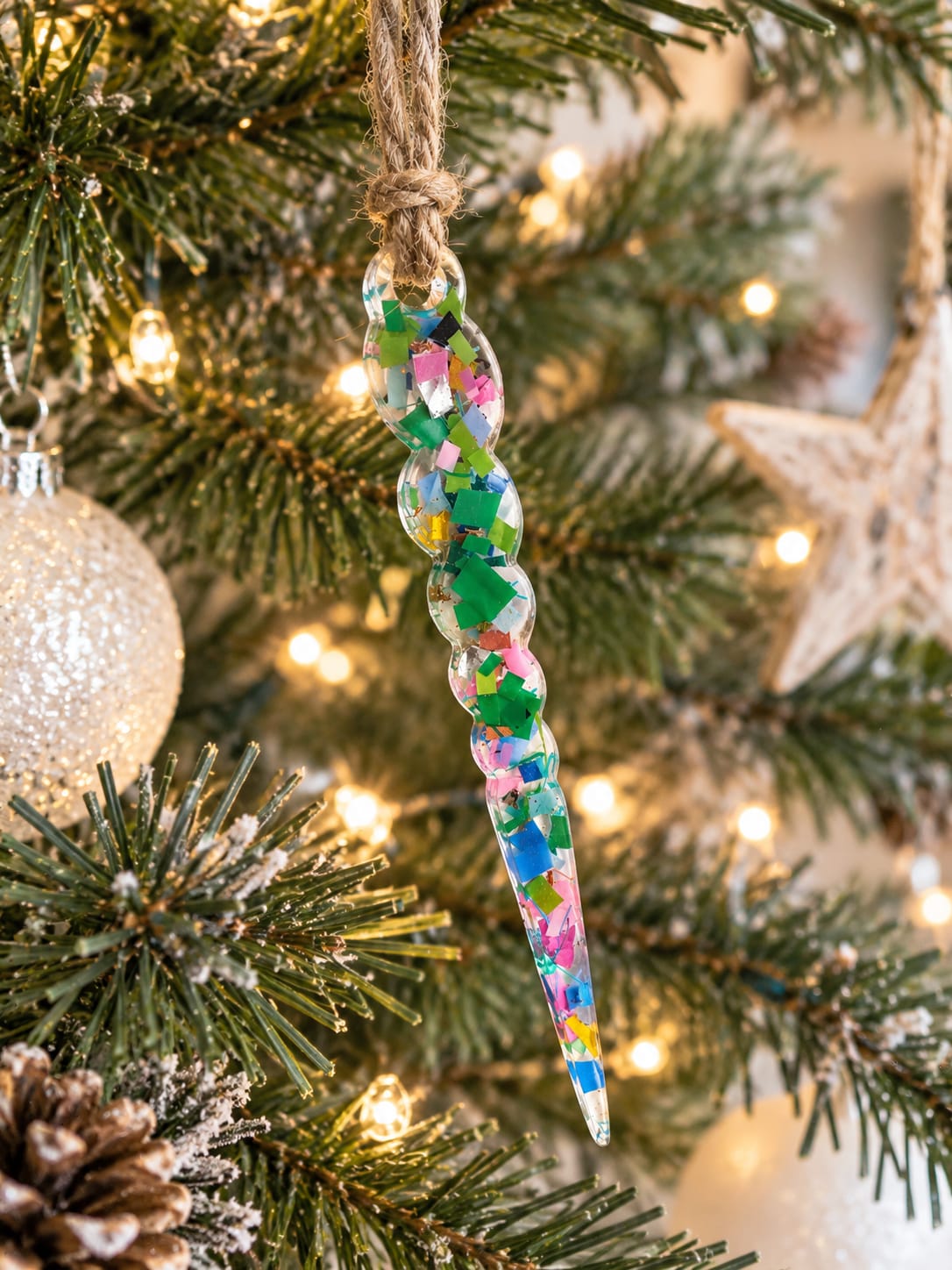 Beach-Cleaned Spire Christmas Tree Decoration| Handmade Sustainable Decoration