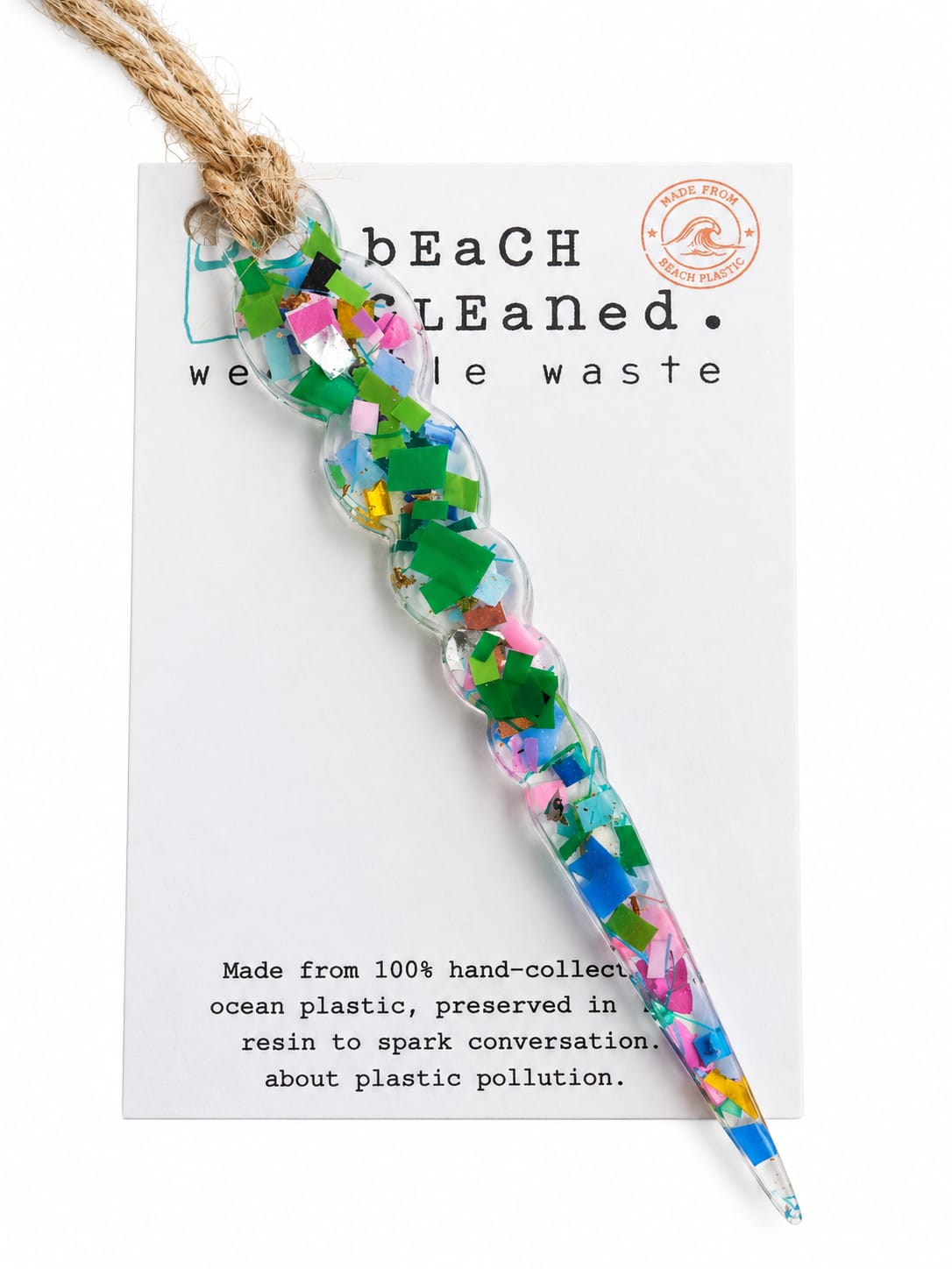 Beach-Cleaned Spire Christmas Tree Decoration| Handmade Sustainable Decoration