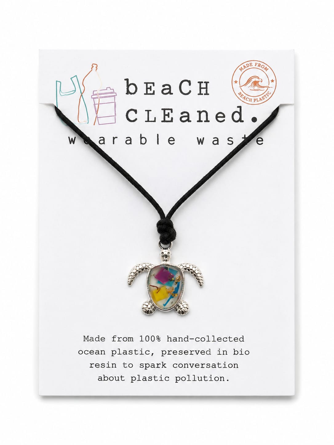 Beach-Cleaned Turtle Pendant | Handmade Coastal Jewellery