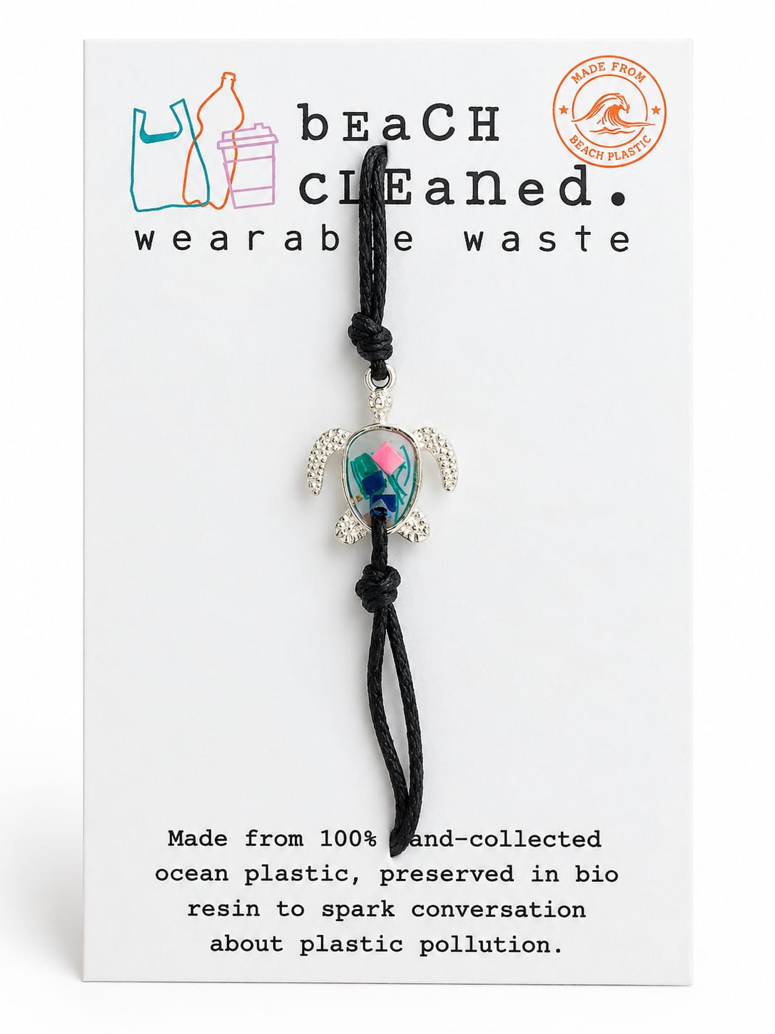 Beach-Cleaned Turtle Friendship Bracelet | Handmade Coastal Jewellery