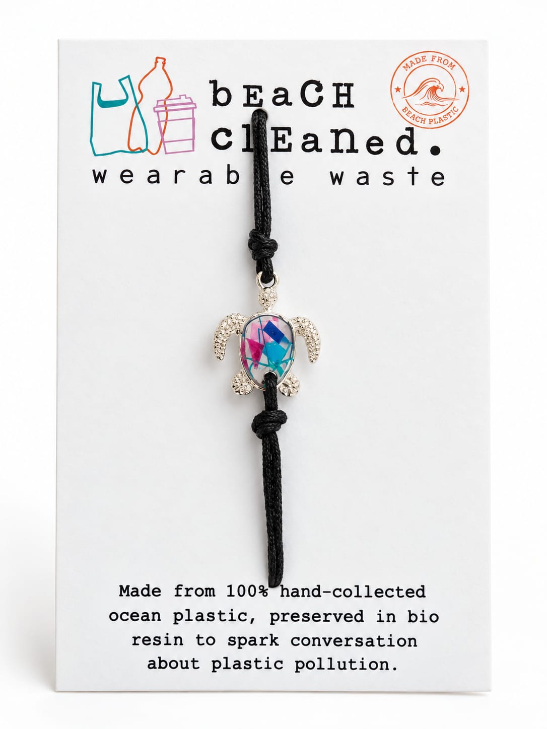 Beach-Cleaned Turtle Friendship Bracelet | Handmade Coastal Jewellery