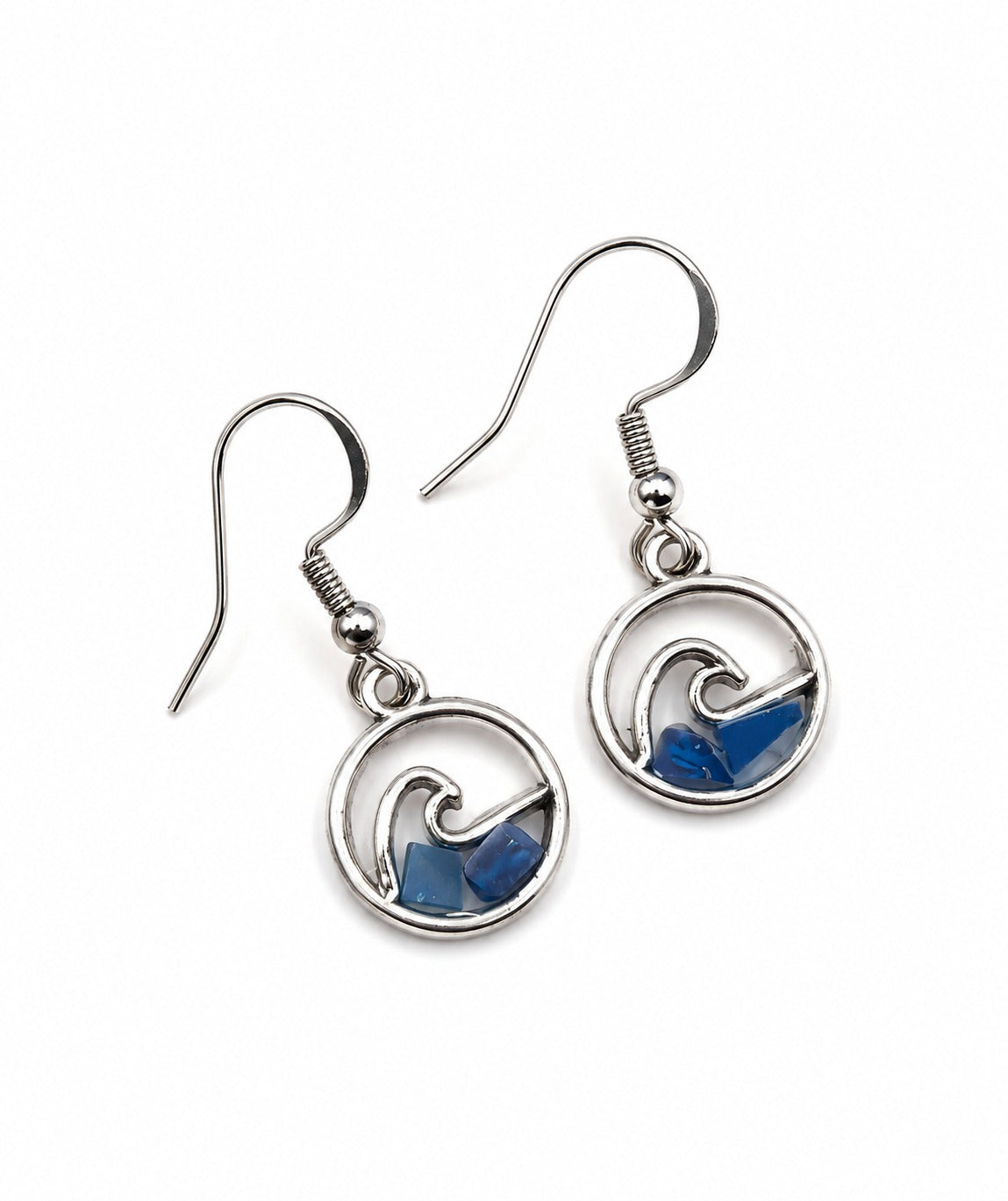 Beach-Cleaned Wave Charm Earrings | Ocean-Inspired Sustainable Jewellery