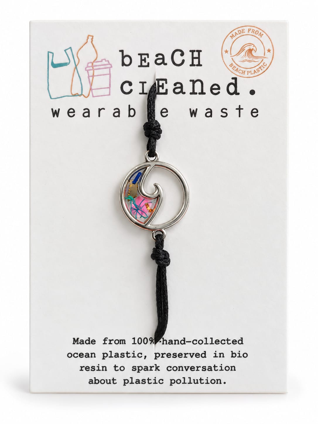 Beach-Cleaned Wave Friendship Bracelet | Handmade Sustainable Jewellery