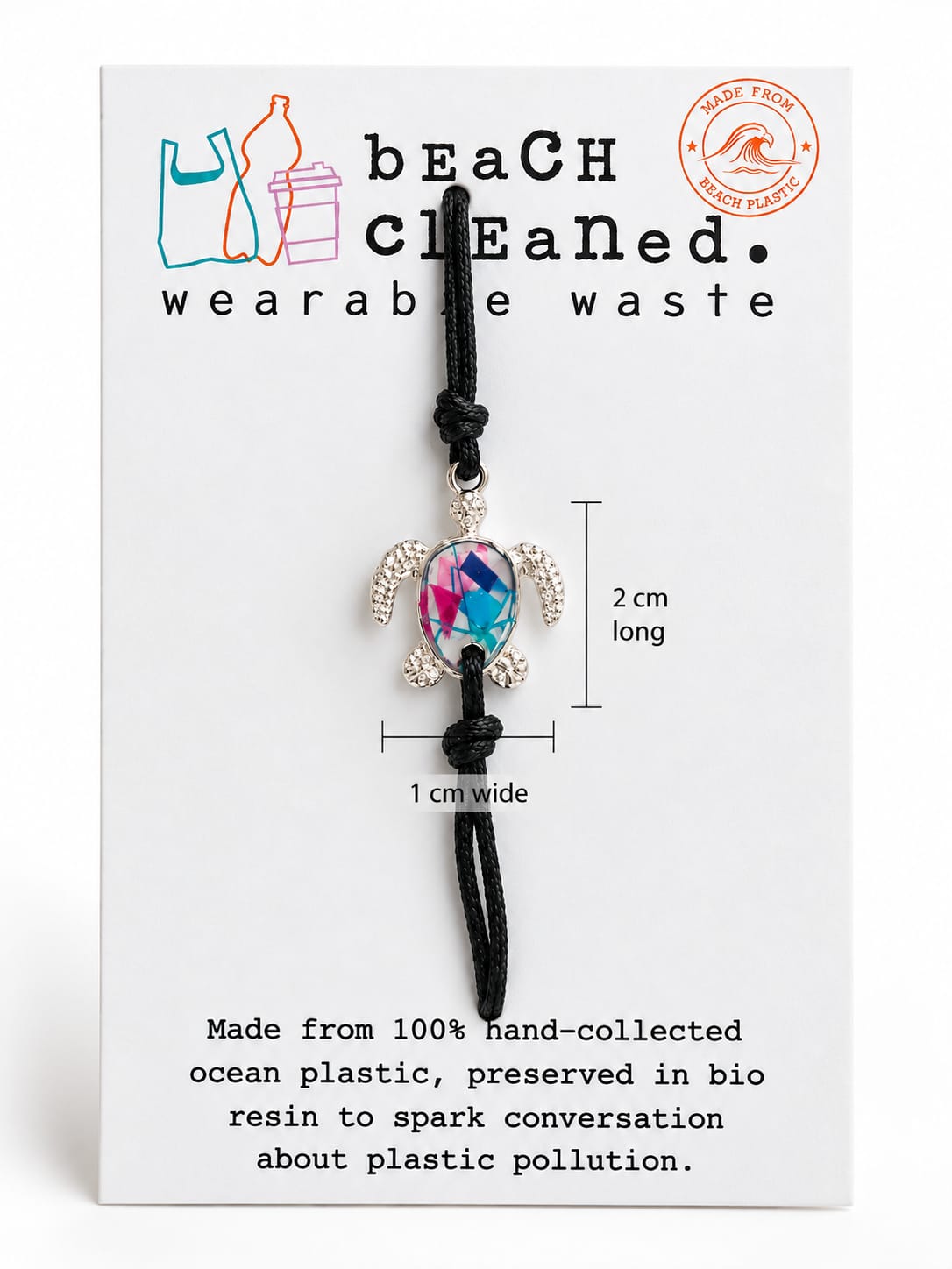 Beach-Cleaned Turtle Friendship Bracelet | Handmade Coastal Jewellery