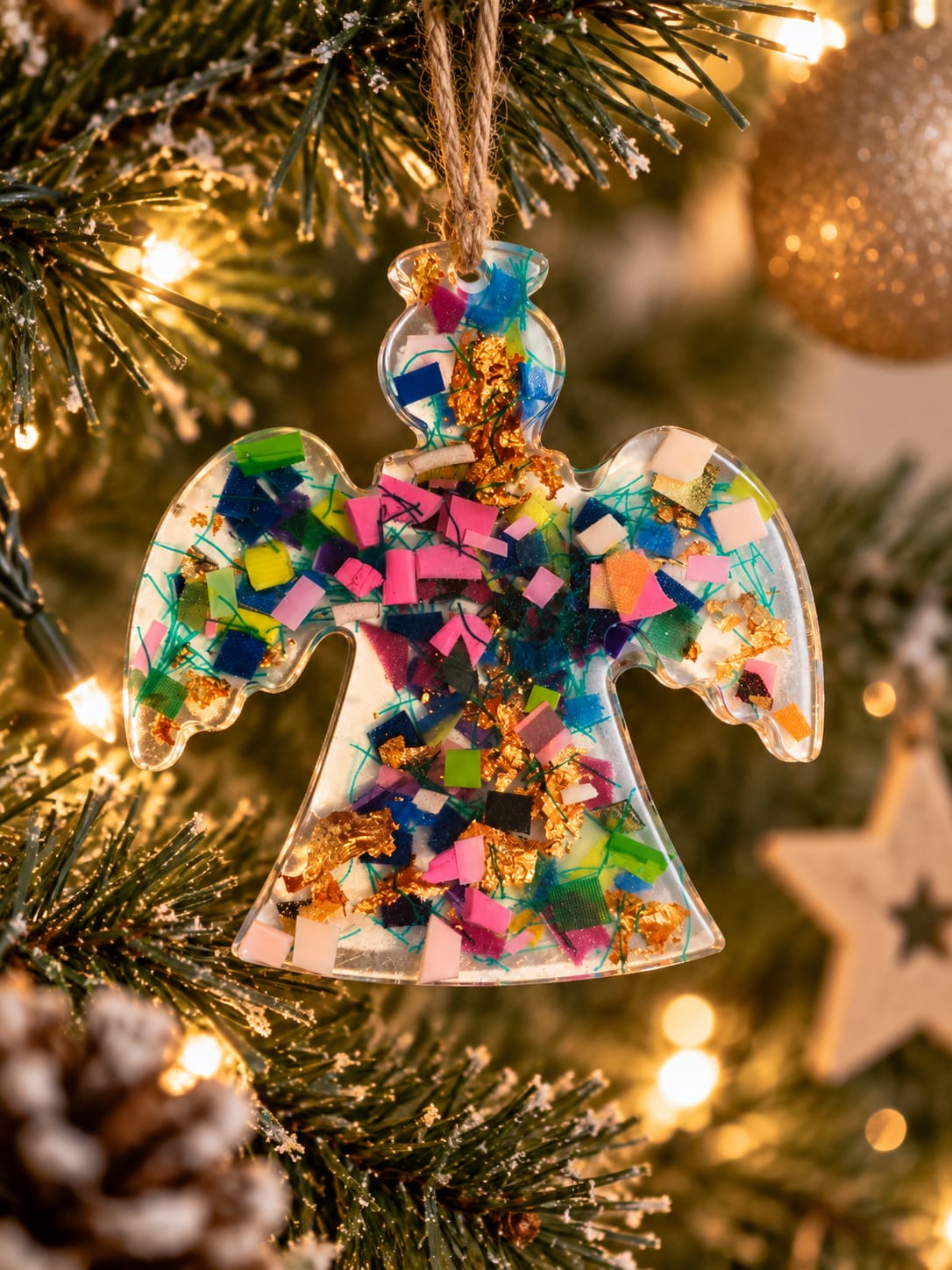 Beach-Cleaned Angel Christmas Tree Decoration | Handmade Sustainable Decoration