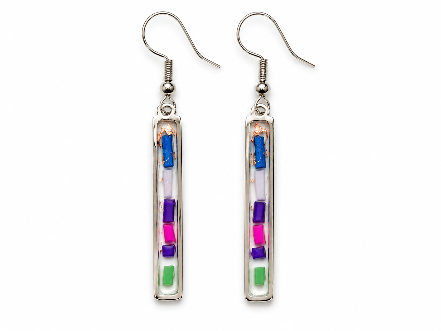 Beach-Cleaned Drop Bar Earrings | Contemporary Sustainable Jewellery