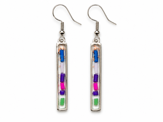 Beach-Cleaned Drop Bar Earrings | Contemporary Sustainable Jewellery