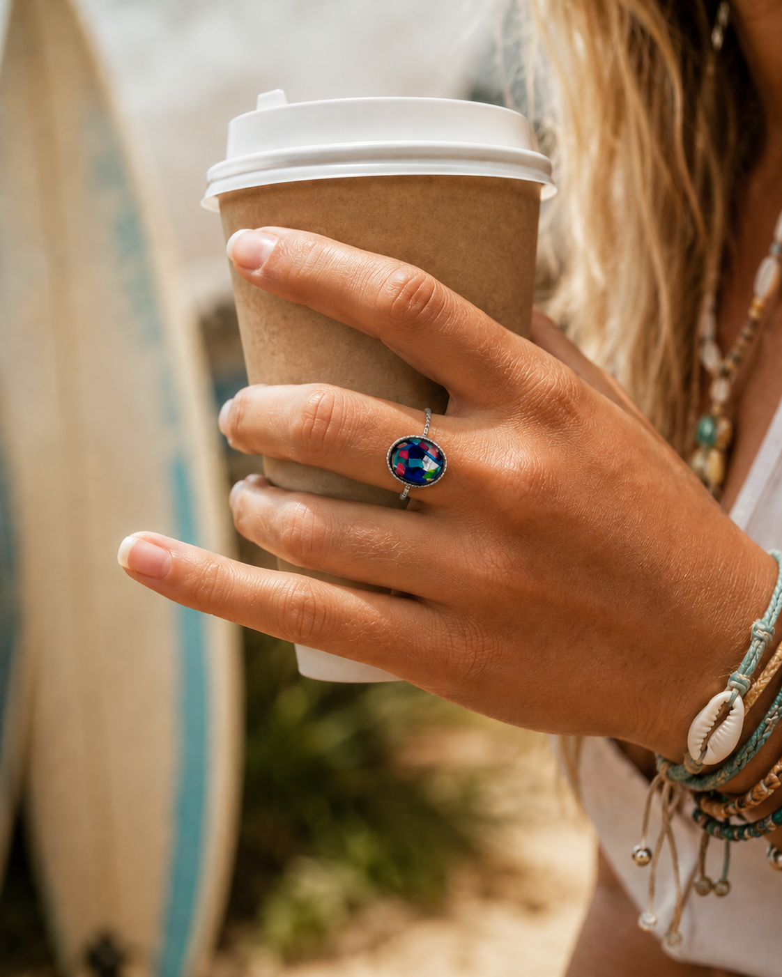 Beach-Cleaned Adjustable Statement Ring | Sustainable Jewellery