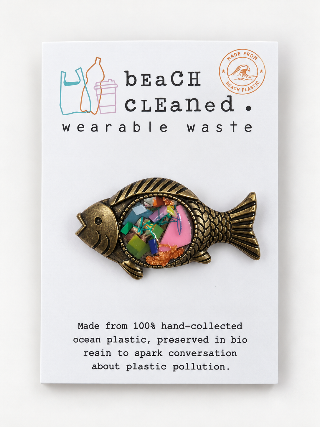 Beach-Cleaned Brooch | Handmade Sustainable Accessory