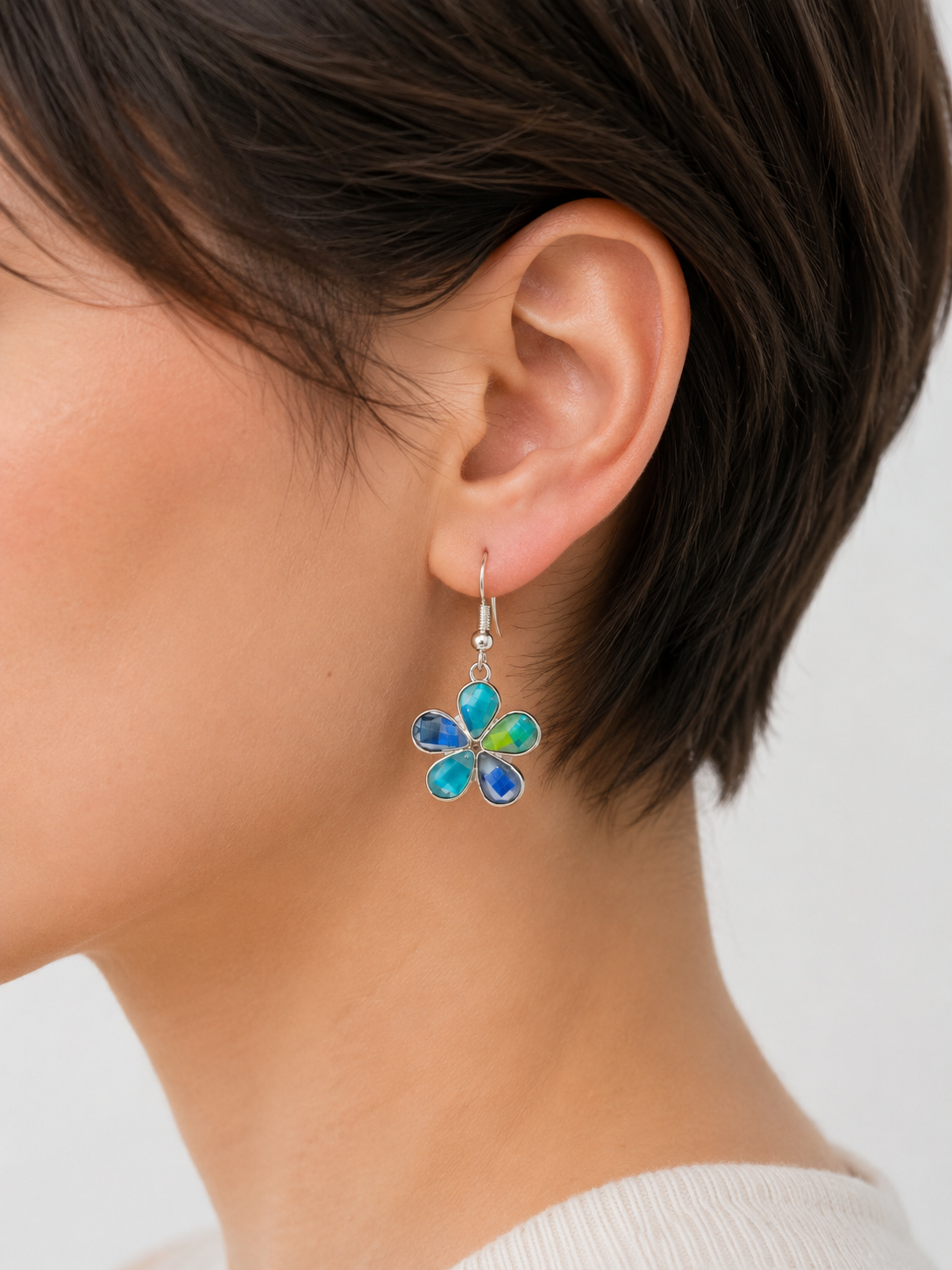 Beach-Cleaned flower Earrings | Contemporary Sustainable Jewellery