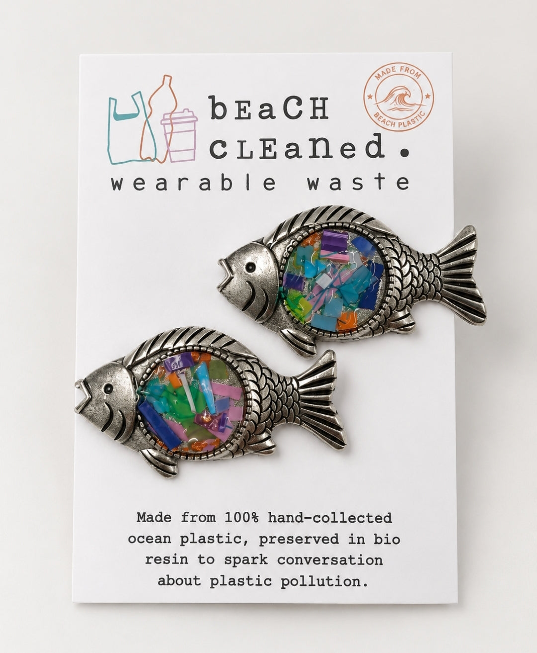 Beach-Cleaned Brooch | Handmade Sustainable Accessory