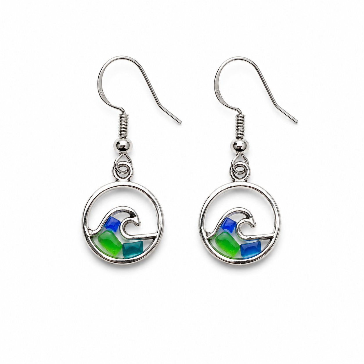 Beach-Cleaned Wave Charm Earrings | Ocean-Inspired Sustainable Jewellery